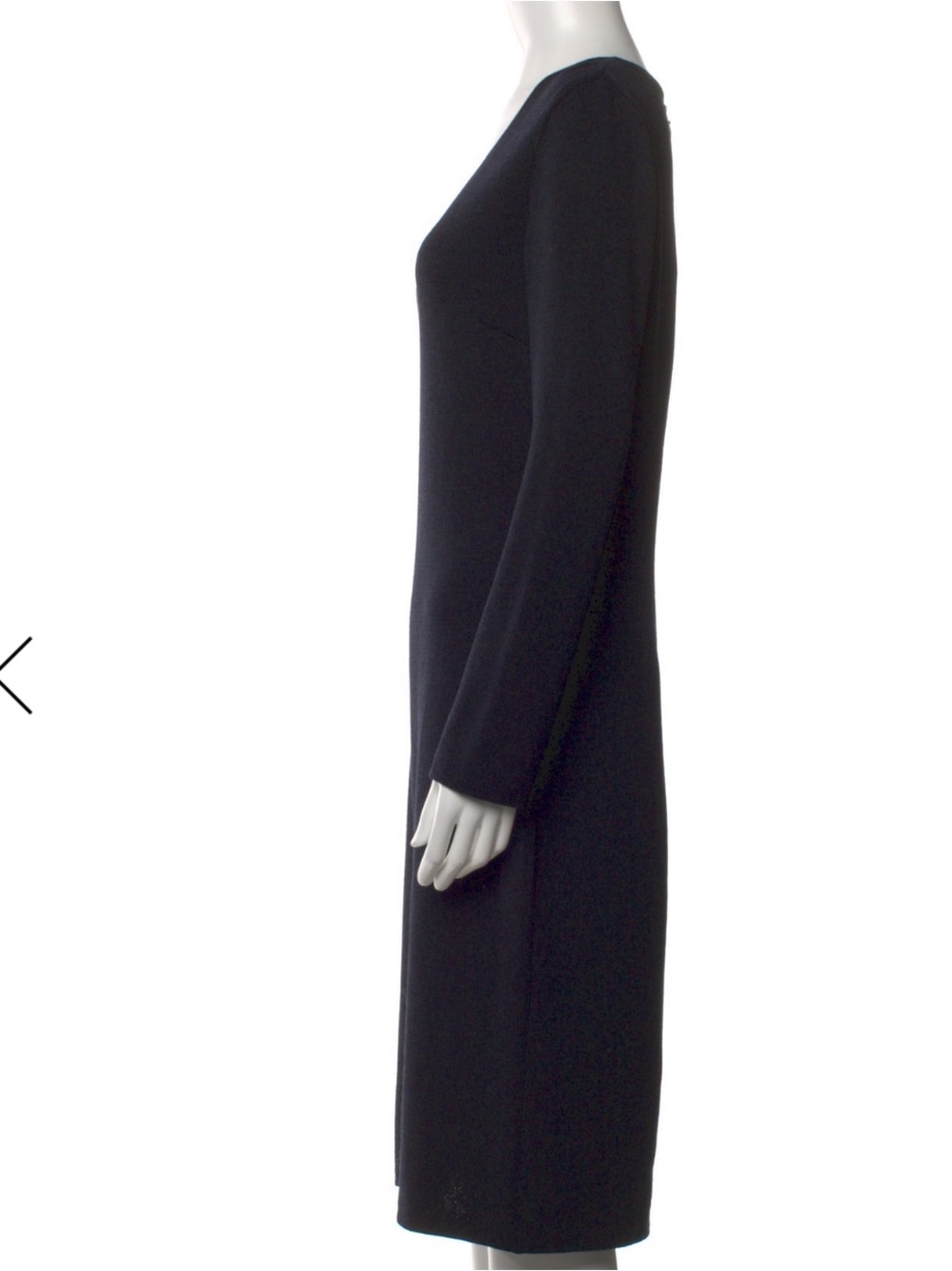 St. John Black V-Neck Long-Sleeve Santana Knit Wool Sheath Dress – Size 6 - Picture 5 of 12